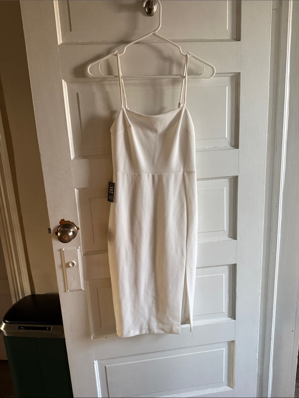 Express White Spaghetti-Strap Midi Dress